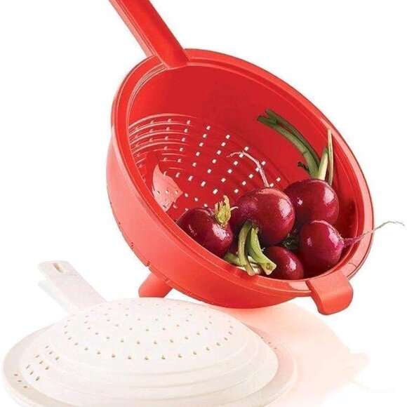 Tupperware Double Colainder in Red and White - Picture 2 of 5